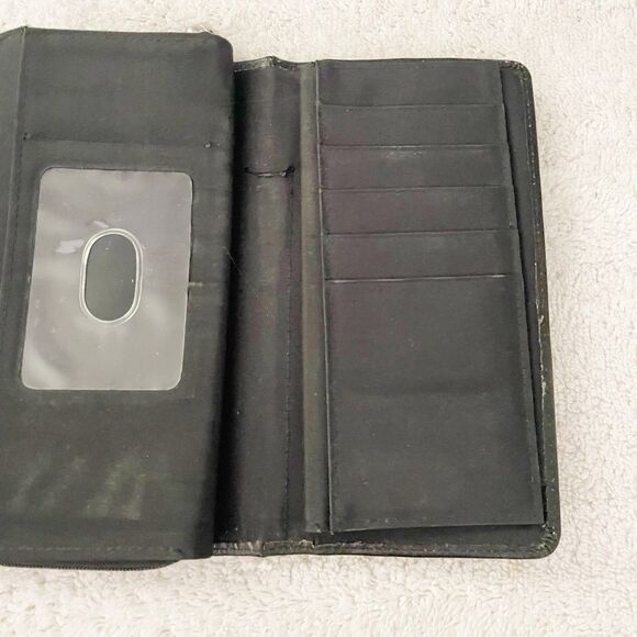 Dopp Black Leather Wallet Silver Snap Designer Old Money Chic - Picture 6 of 15